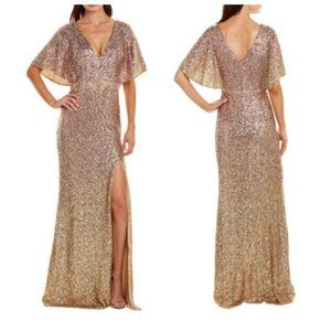 Marchesa Notte Gold Sequin Gown